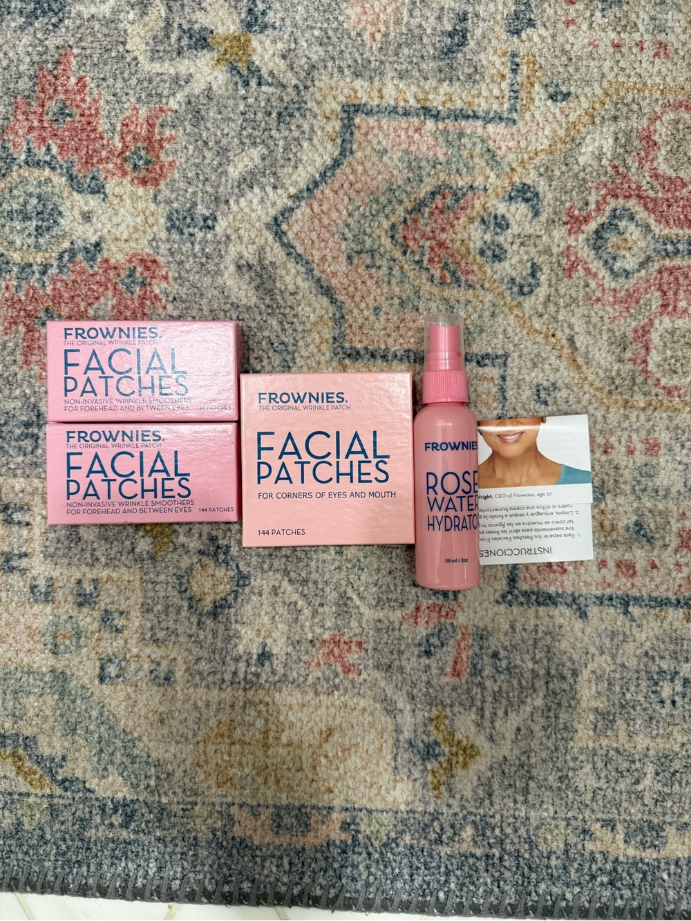 Rose Water Hydration Spray & Facial Patches - Pink